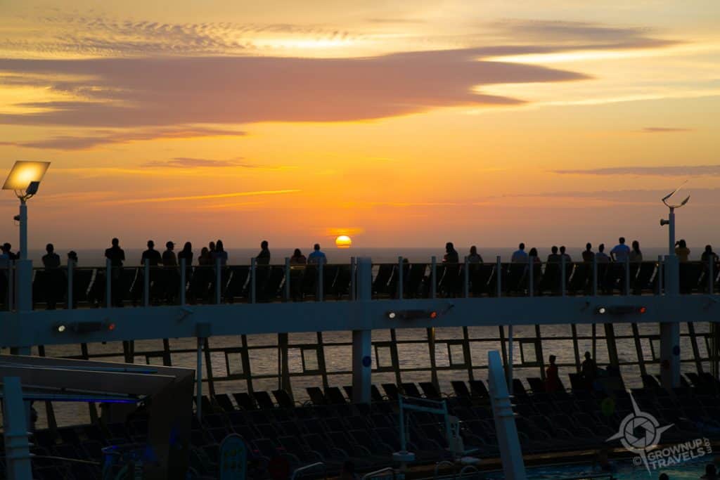 Sunset view from Harmony of the Seas deck