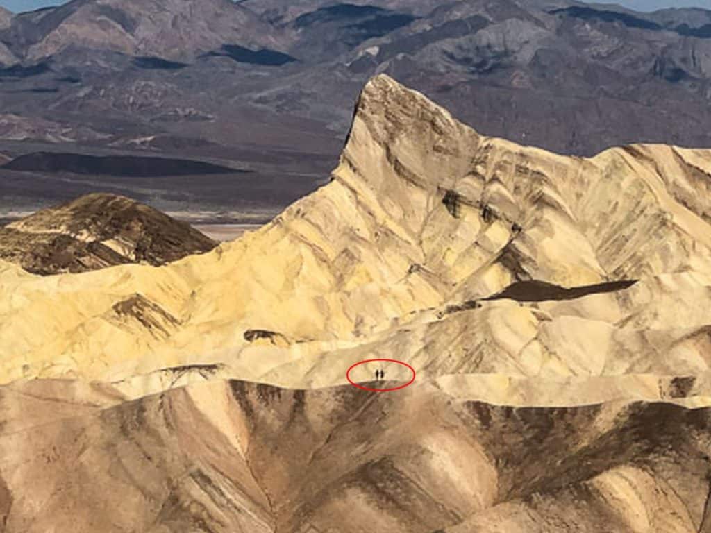 Zabriskie Point close up of hikers