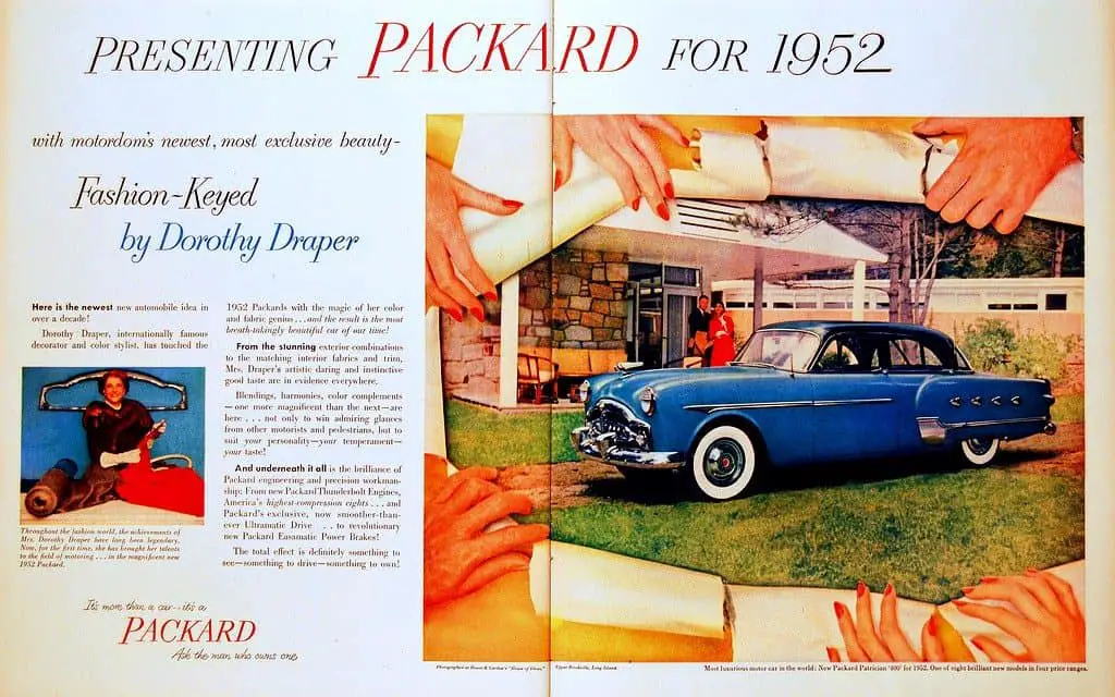 1952 Packard Ad Dorothy Draper