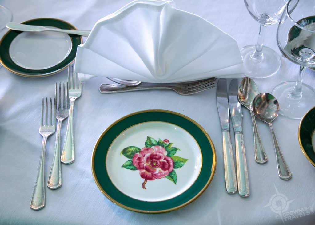 Dorothy Draper designed table setting Grand Hotel