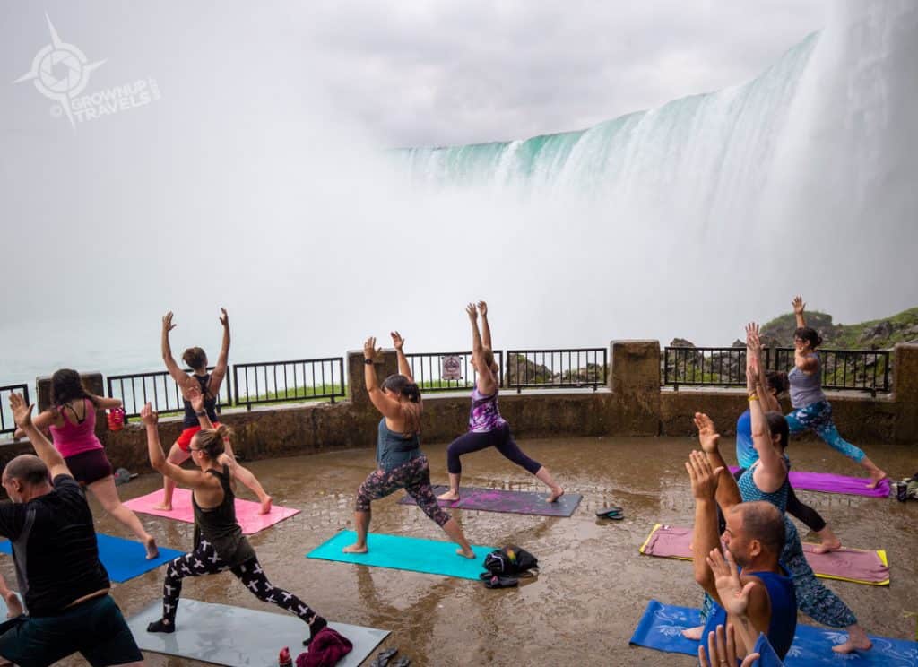HIgh Lunges Yoga by the Falls