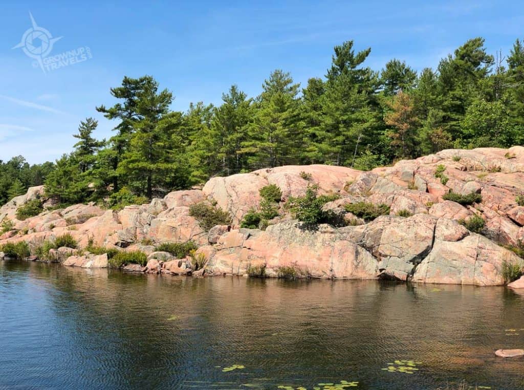 Pink granite on Georgian Bay shores