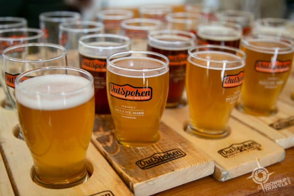Outspoken Brewery beer flight Sault Ste Marie Ontario