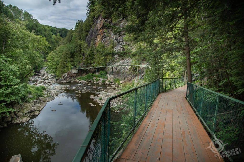 Coaticook Gorge riverside boardwalk
