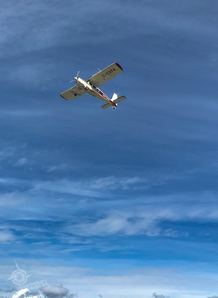Flightseeing plane over Kluane Lake Yukon