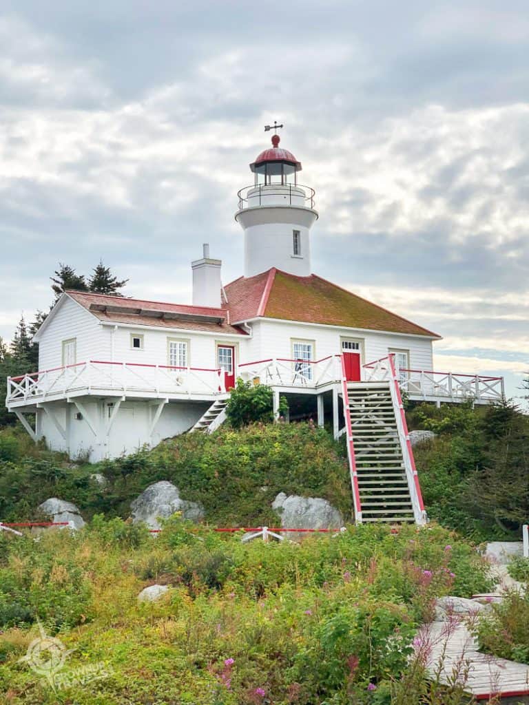 Restored lighthouse Brandy Pot Island_ Île de Pot de l'Eau de Vie