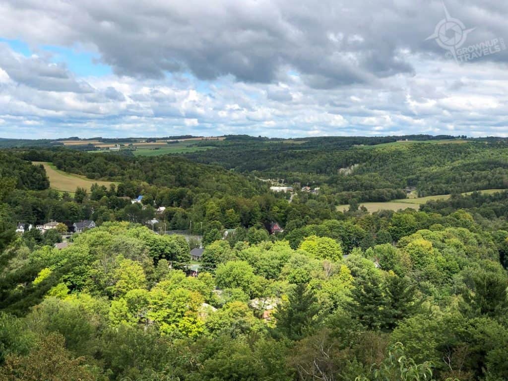 View from Couillard Tower Coaticook Gorge