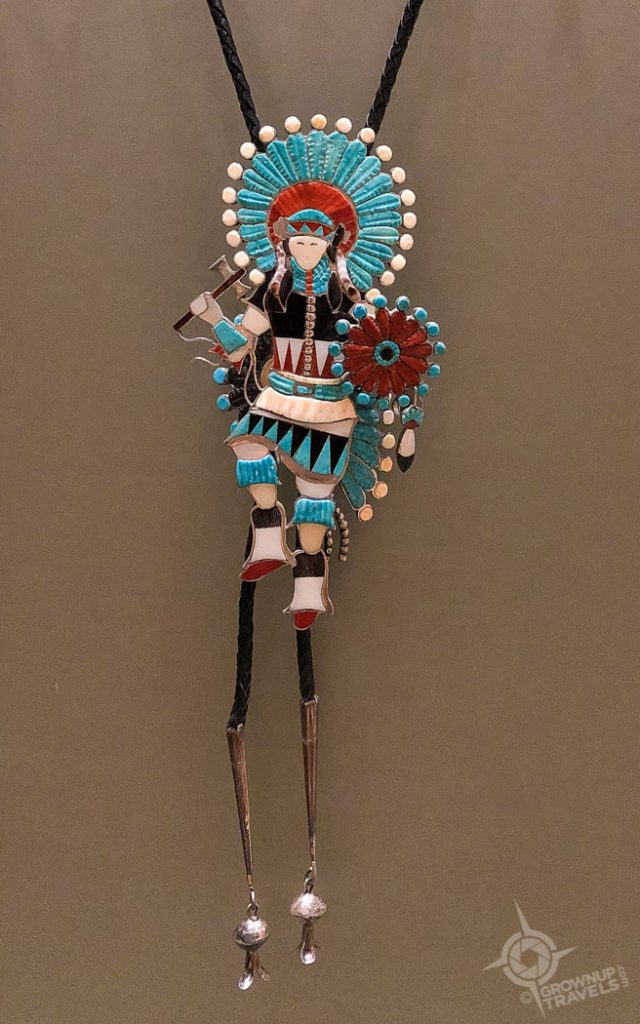Modern Zuni Turquoise Bolo tie Edward Beyuka Heard Museum Phoenix