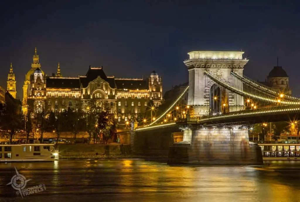 Budapest Greshem Palace and Chain Bridge