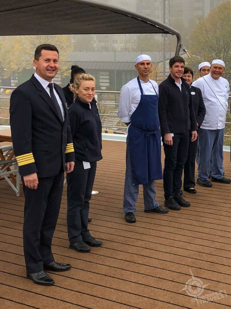 Crystal Mahler River Cruise Captain and staff