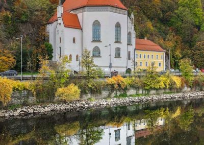 Passau Germany White Church reflection