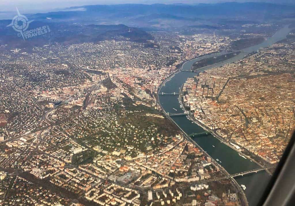Budapest view from airplane