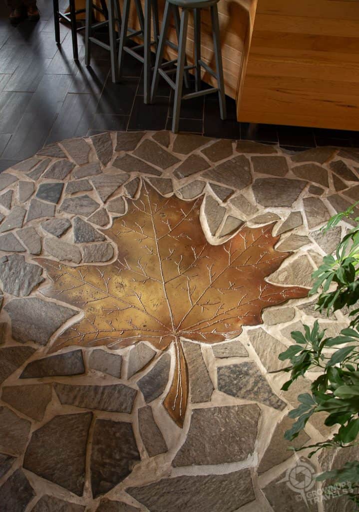 Inside Domaine Acer maple leaf floor