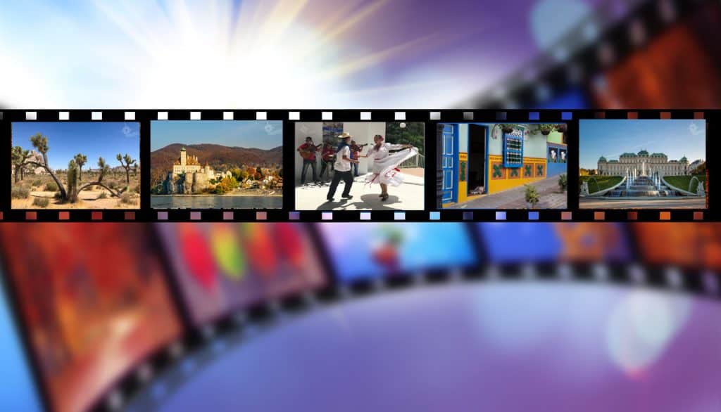 filmstrip with travel