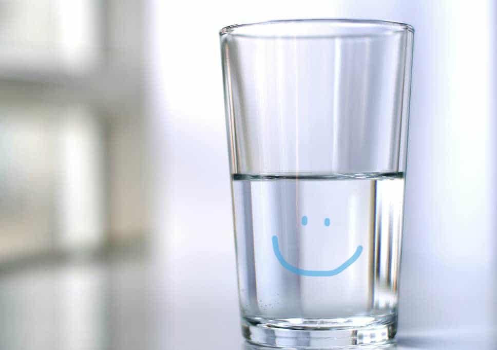 half full glass smiley face