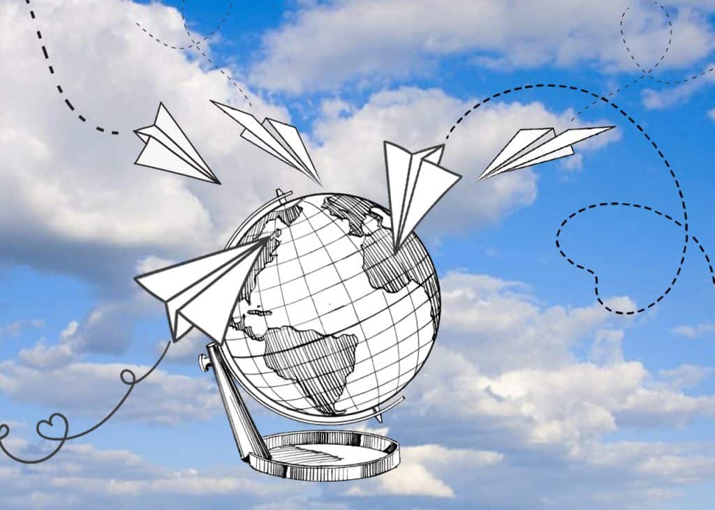 bucket list globe paper planes