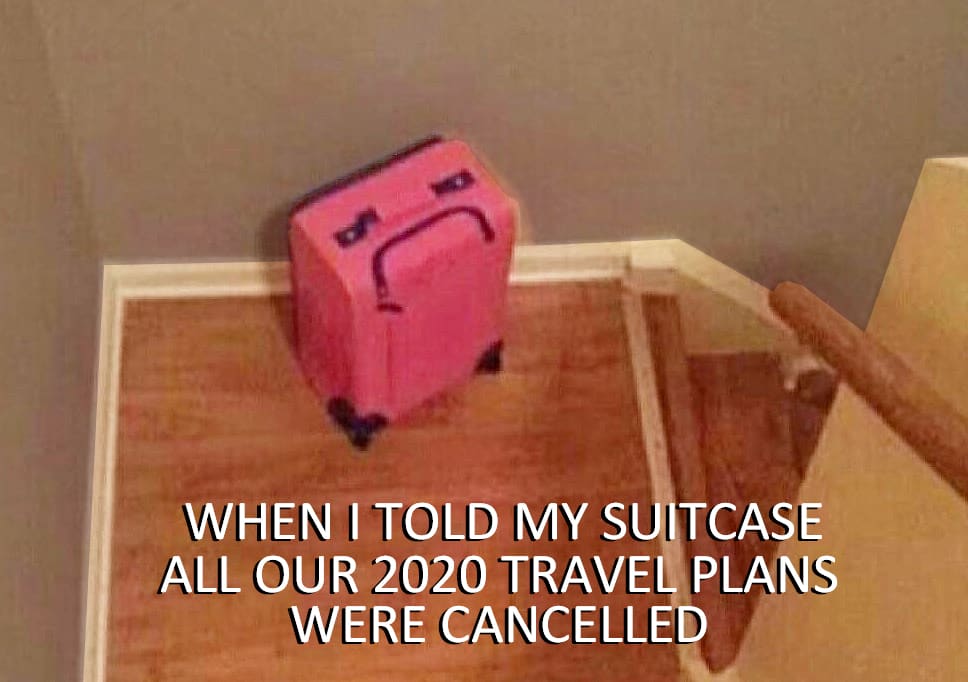 sad suitcase meme