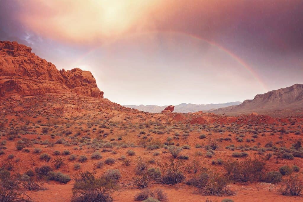 desert near Las Vegas rainbow