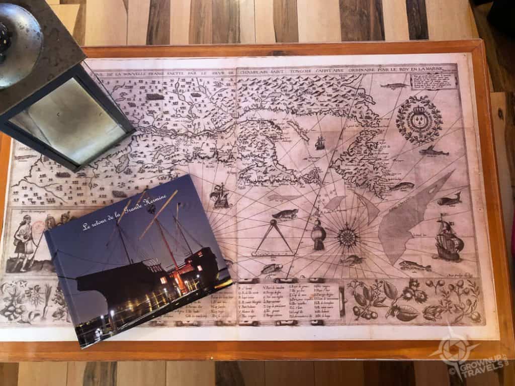 Nautical decor onboard Grande Hermine Gaspe