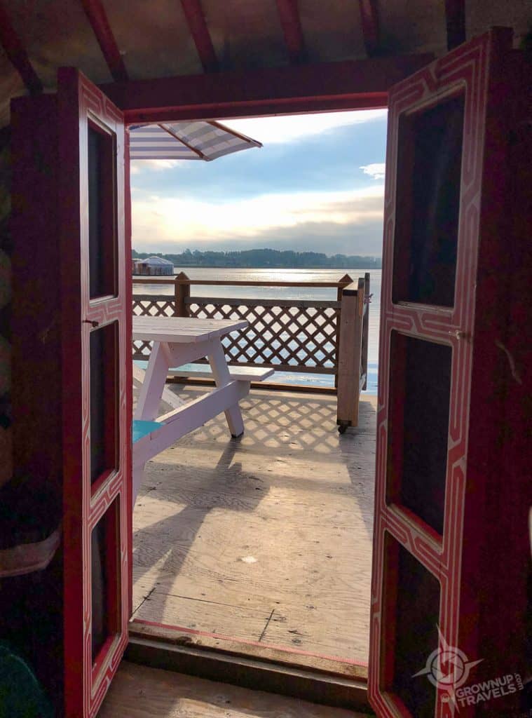 Sunrise view from inside Yurt Gaspe