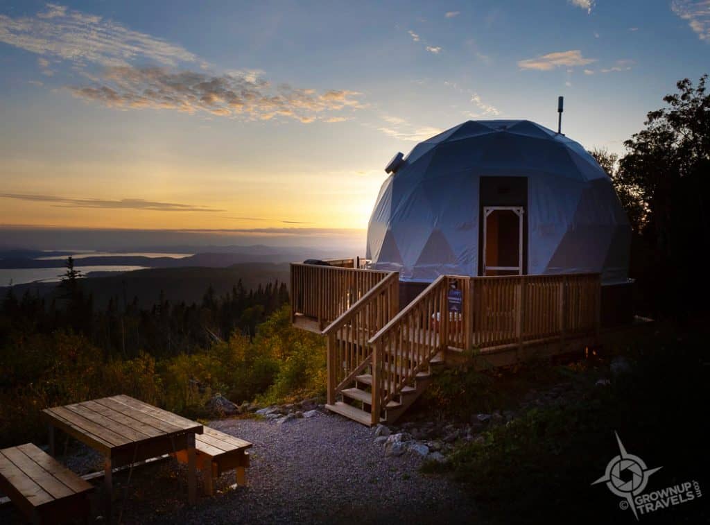 Sunset with Geodome Mont St Joseph