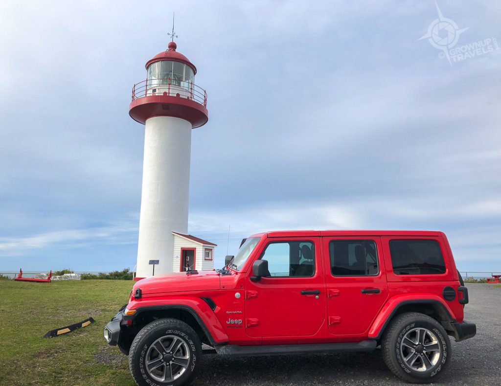Red Jeep at Cap Madeleine Lighthouse