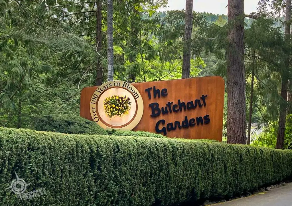 Butchart Gardens Entrance Sign