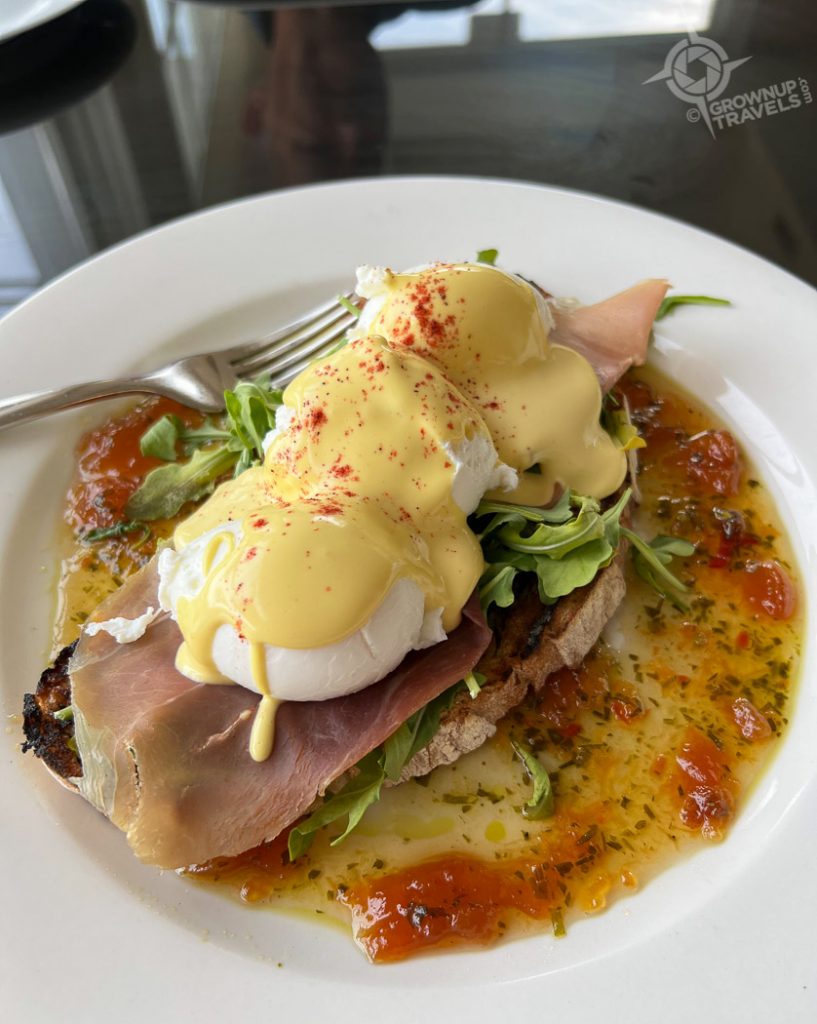 Midland Ontario Getaway Eggs Benedict at Rawley Resort