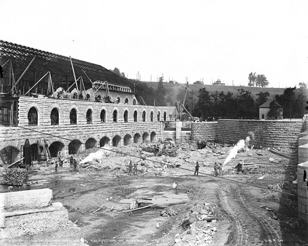 Historical Photo showing Progress of excavation of forebay Niagara Power Station