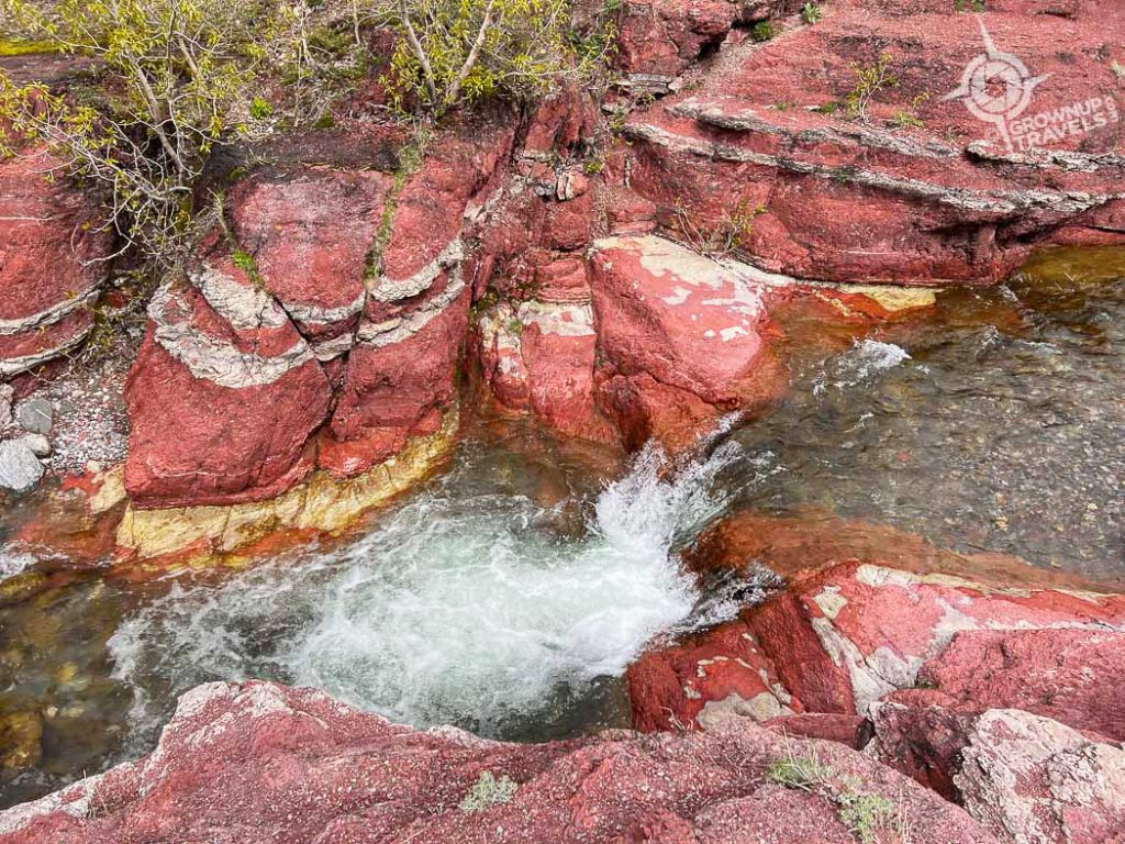 Overhead view of rapids Red Rock Canyon Waterton