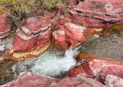 Overhead view of rapids Red Rock Canyon Waterton