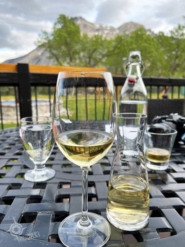 Patio Drinks at the Lakeside Chophouse Waterton