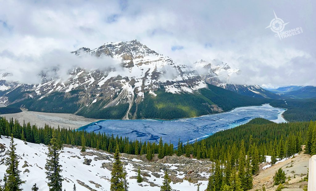 Peyto Lake half frozen Alberta