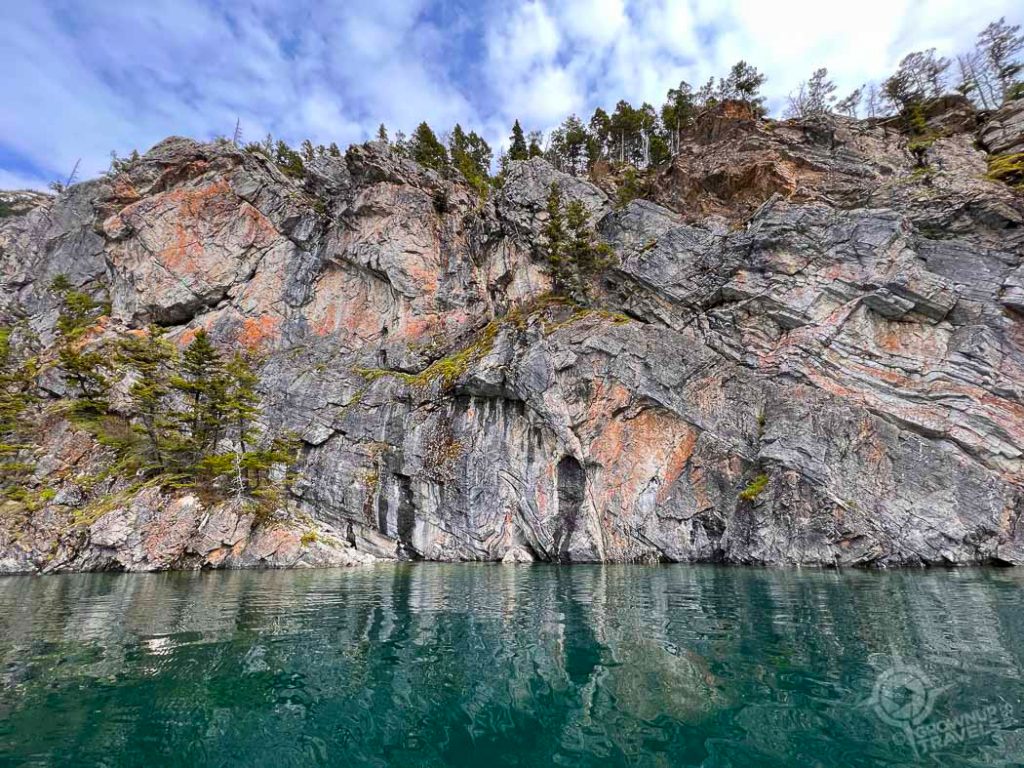 Upper Waterton Lake rock shoreline