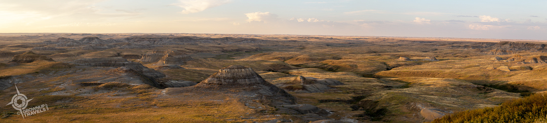 Golden Hour panorama East Block Grasslands National Park Saskatchewan-13