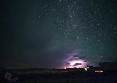 Starry skies and lightning flash East Block Grasslands National Park Saskatchewan-13