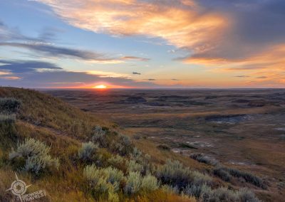 Sunset with sage East Block Grasslands National Park Saskatchewan-13