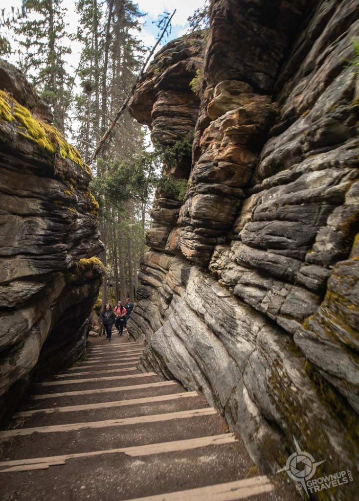 Athabasca Falls canyon stairway