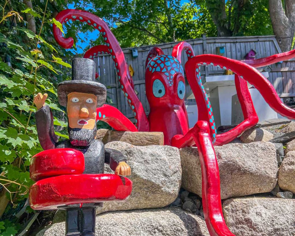 Whimsical Abe art on Lincoln St Lunenburg