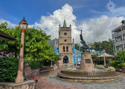 Main plaza Soufriere St. Lucia