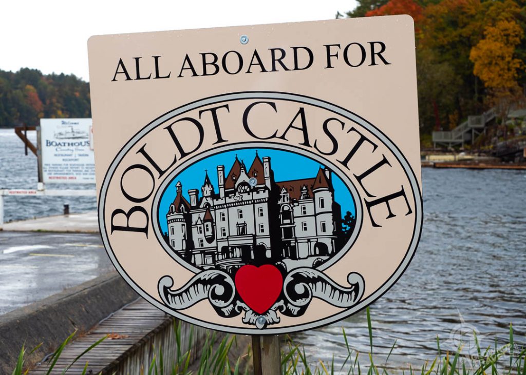 Rockport Cruises Boldt Castle sign