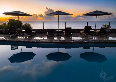 St. Lucia Ti Kaye resort pool reflections
