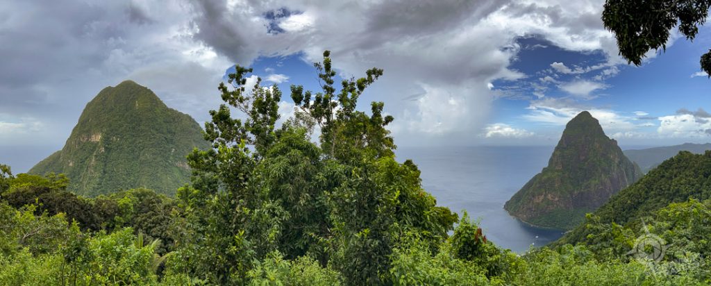Twin pitons from Tet Paul Trail St. Lucia