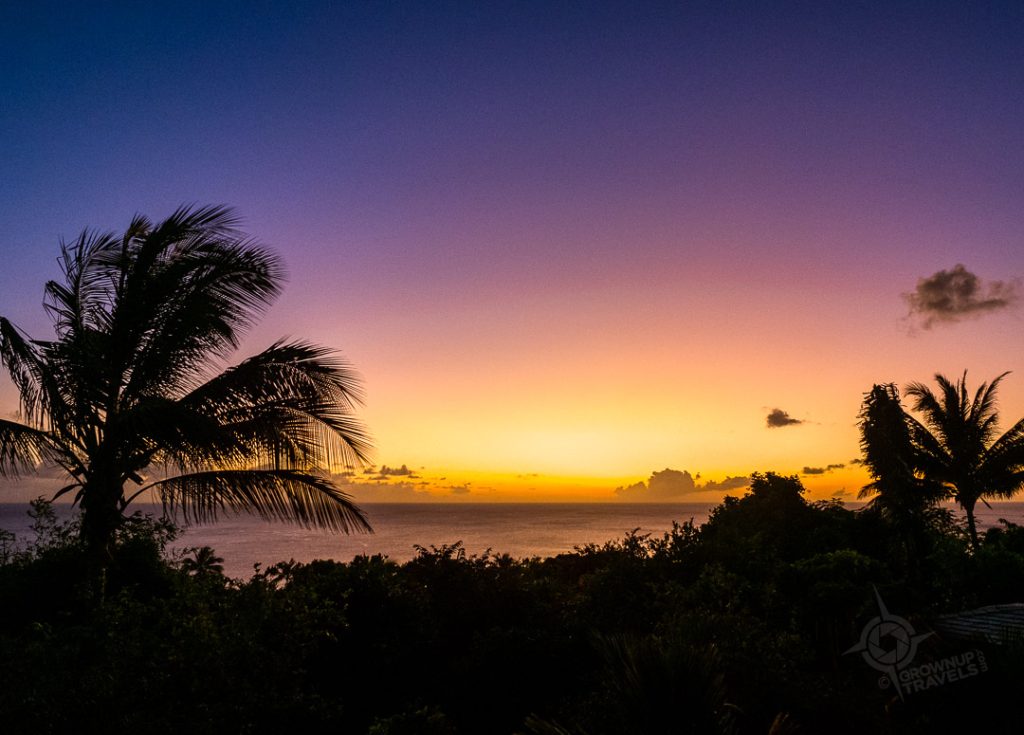 sunset at Tet Rouge St. Lucia