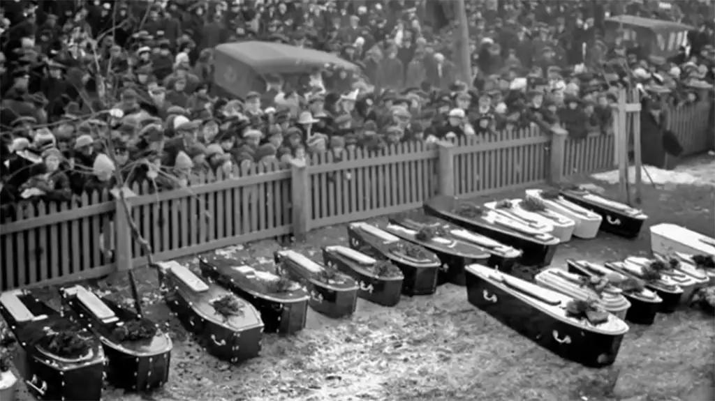 coffins after Halifax Explosion