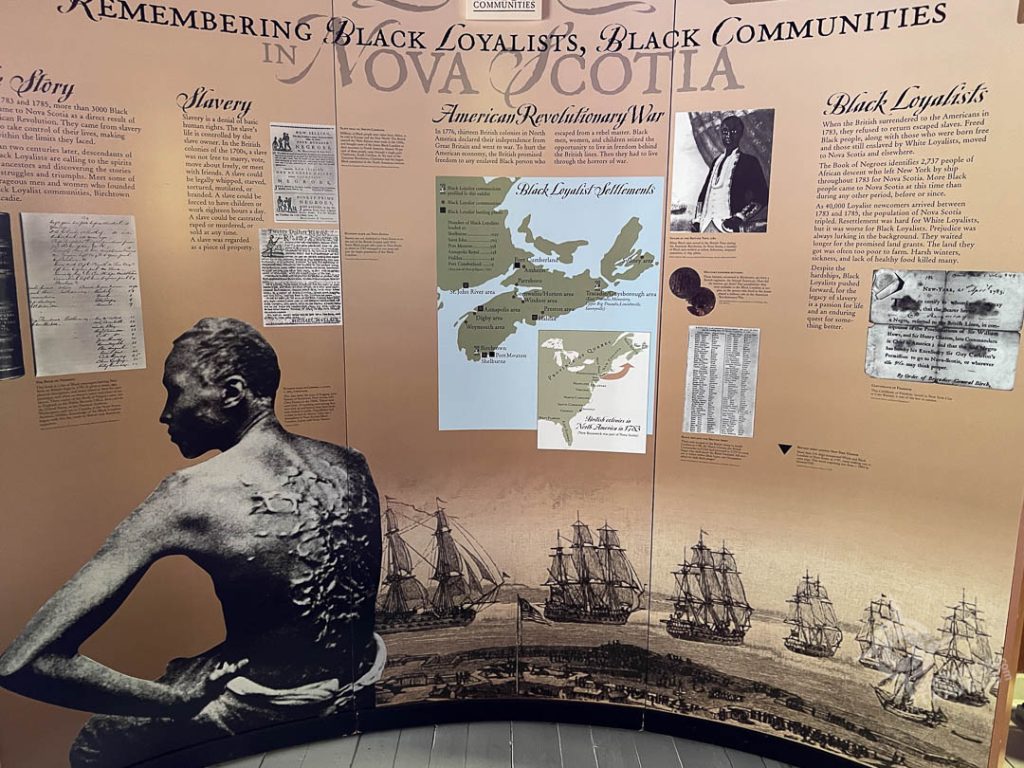 Display inside Black Loyalist Heritage Centre Birchtown