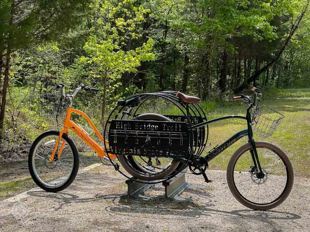 High Bridge bike rack near trail