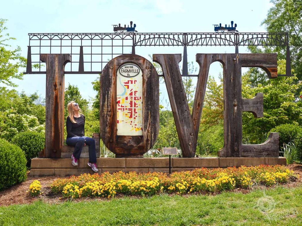 Love sign near High Bridge Farmville