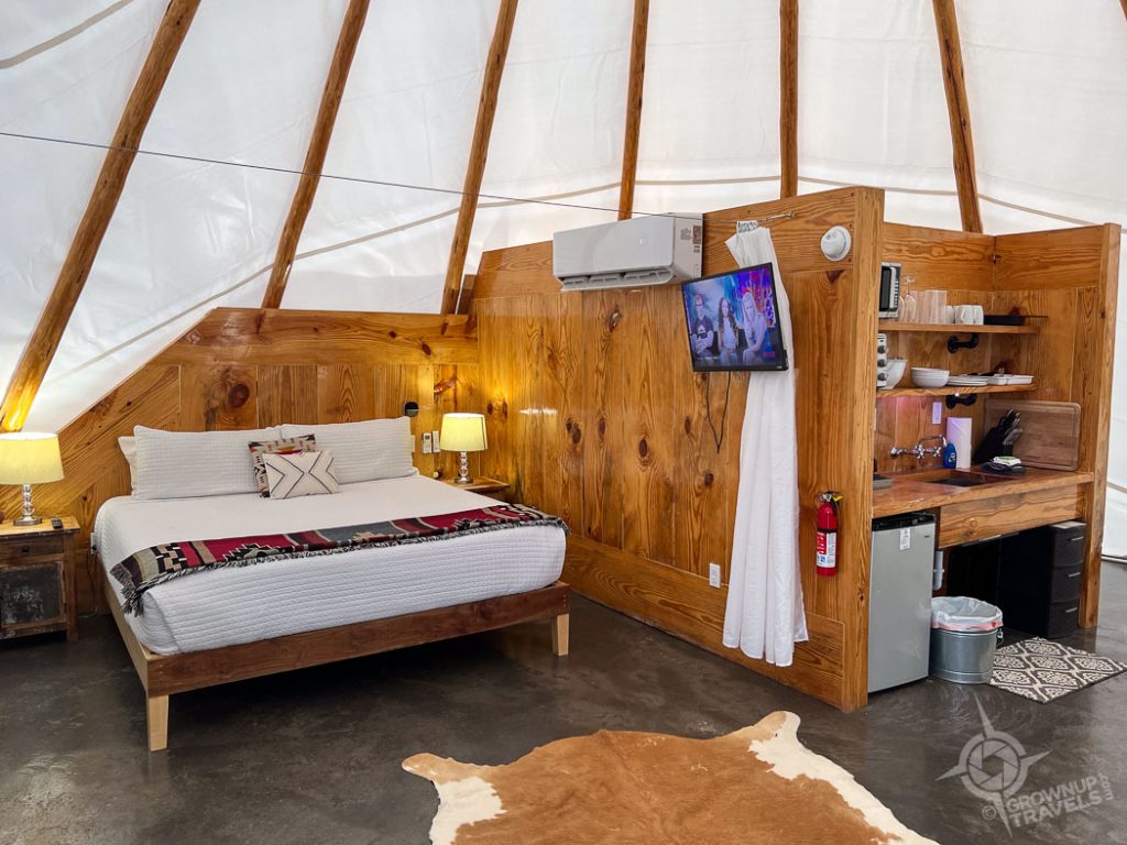 Thunderbird Tipi interior Sandy River Adventures