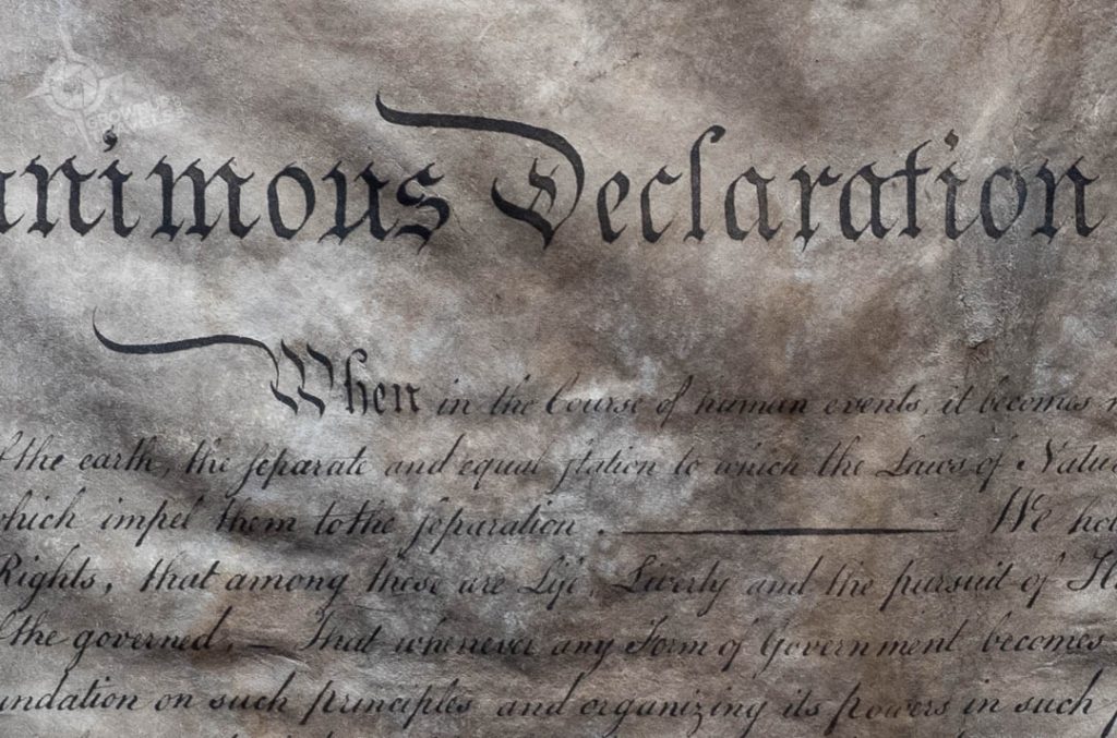 Detail of Declaration of Independence Monticello